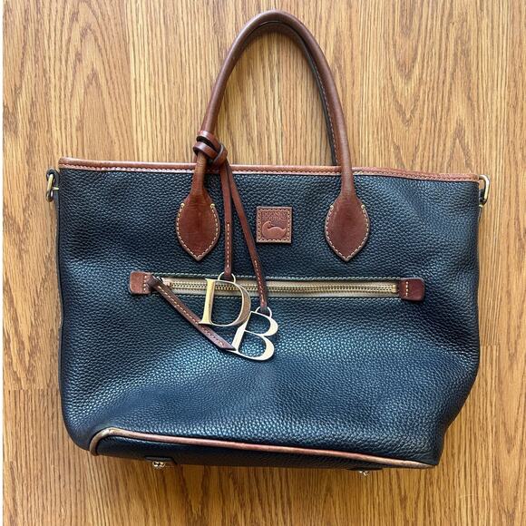 Dooney and Bourke Navy Pebble Grain Handle Tote Bag